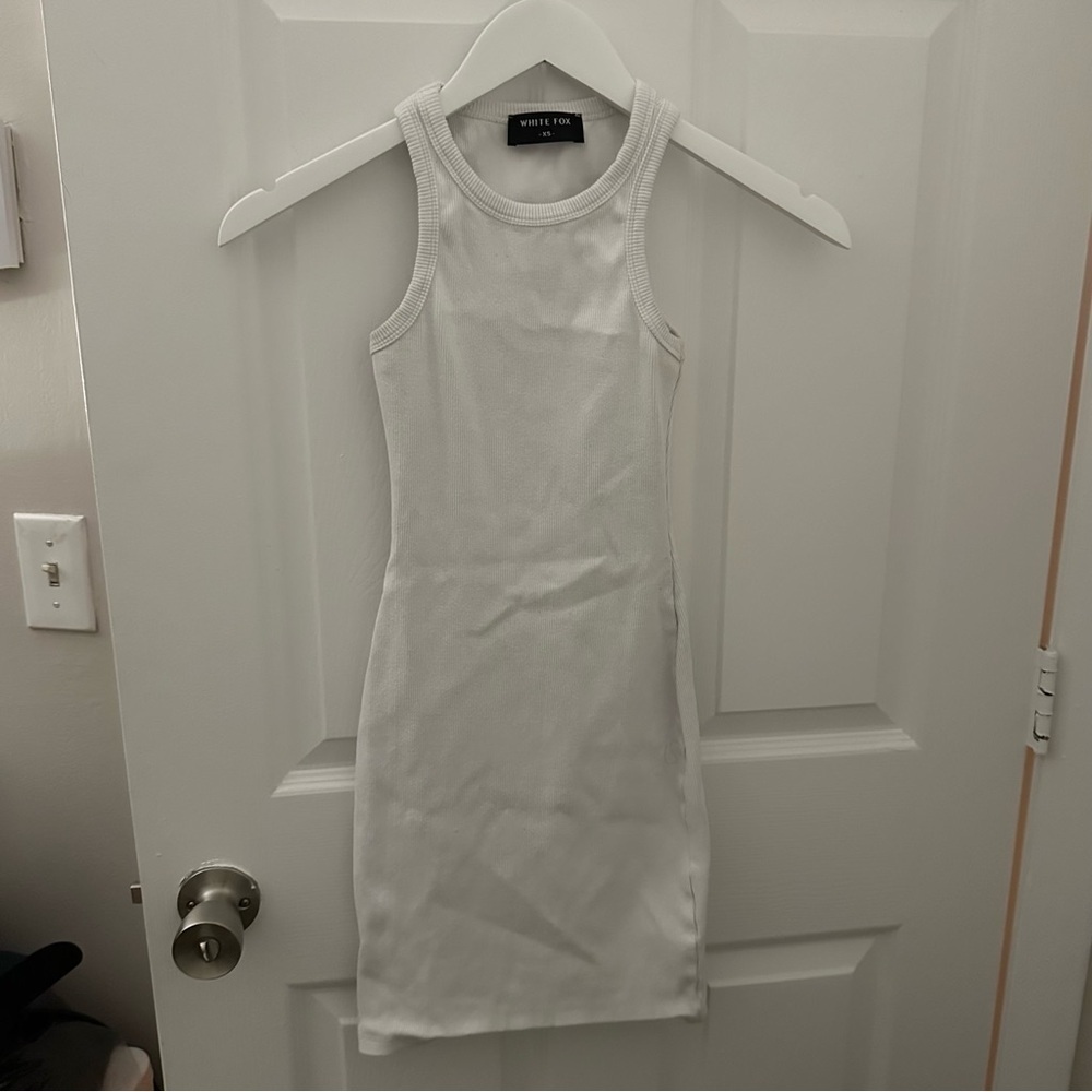 White Ribbed Dress